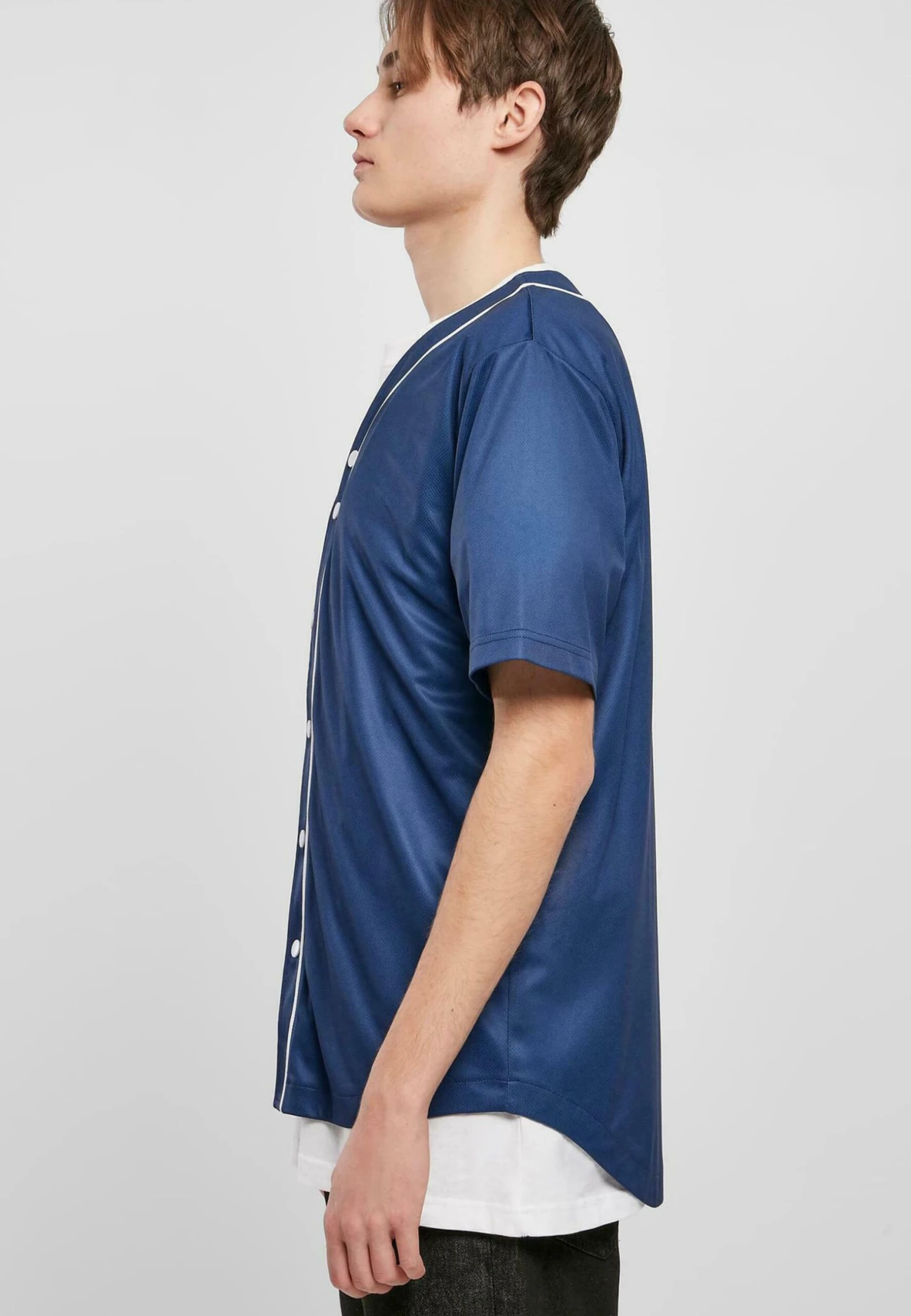 URBAN CLASSICS Baseball - Chemise - Spaceblue White 6 URBAN CLASSICS Baseball - Chemise - Spaceblue White – Image 4