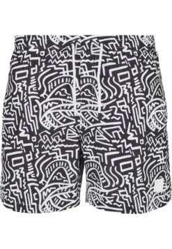 URBAN CLASSICS Pattern - Short De Bain - Signs Aop -Tenue Sport Homme Magasin 1f80e65e0bc64d45bbdd09cc1b173814