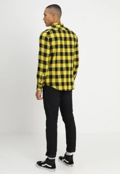 URBAN CLASSICS Checked - Chemise - Yellow -Tenue Sport Homme Magasin 23dbdc0d08db47cc8024dd64a1912794