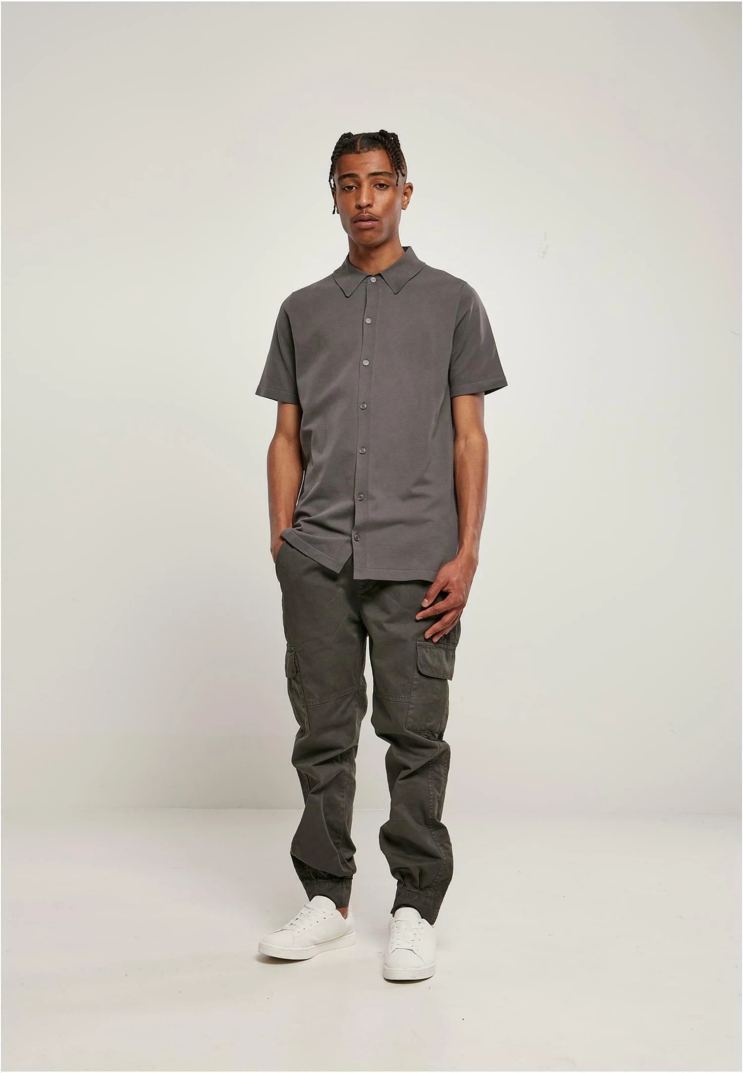 URBAN CLASSICS Knitted Shirt - Chemise - Darkshadow 4 URBAN CLASSICS Knitted Shirt - Chemise - Darkshadow – Image 2