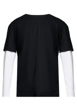 URBAN CLASSICS Oversized Shaped Double Layer Tee - T-Shirt À Manches Longues - Black/White -Tenue Sport Homme Magasin 2d76f57a07764b36a9f94f04f16f9b32