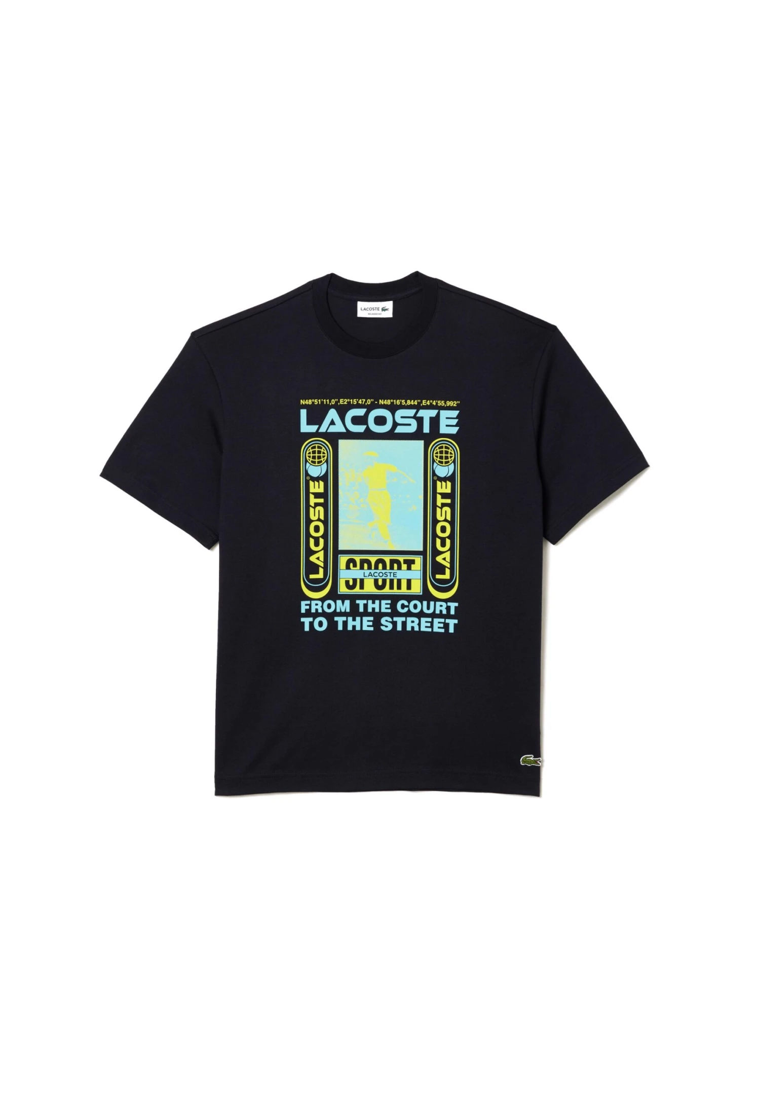 Lacoste T-Shirt Imprimé - Bleu Marine Hde 7 Lacoste T-Shirt Imprimé - Bleu Marine Hde – Image 5