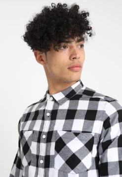 URBAN CLASSICS Checked - Chemise - Black/White -Tenue Sport Homme Magasin 38e9c9798c8248c18cecb94eca0fd5e9