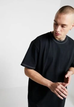URBAN CLASSICS Heavy Oversized Contrast Stitch Tee - T-Shirt Basique - Black -Tenue Sport Homme Magasin 3ec4410b5ae3499d8f8bf1bd003f0b5f