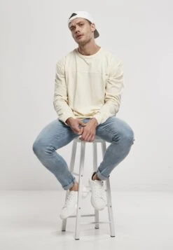 URBAN CLASSICS Organic Cotton Short Curved Oversized Ls - T-Shirt À Manches Longues - Whitesand -Tenue Sport Homme Magasin 43f4275aa76444b88b54f71760024614