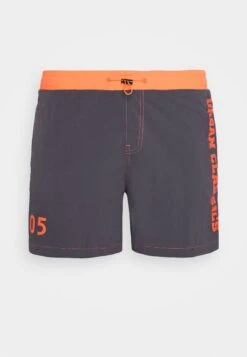 URBAN CLASSICS Logo - Short De Bain - Anthracite/Orange -Tenue Sport Homme Magasin 498f2c1ed0f145238c16b85f85029c52