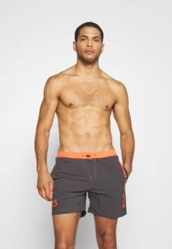 URBAN CLASSICS Logo - Short De Bain - Anthracite/Orange