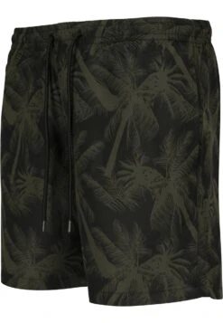 URBAN CLASSICS Pattern - Short De Bain - Palm/Olive -Tenue Sport Homme Magasin 5402cbf99baa468ba3582297823aae31