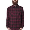 URBAN CLASSICS Checked - Chemise - Black/Burgundy -Tenue Sport Homme Magasin 54d38262b49c4c89a61dfe25c8a73dc1