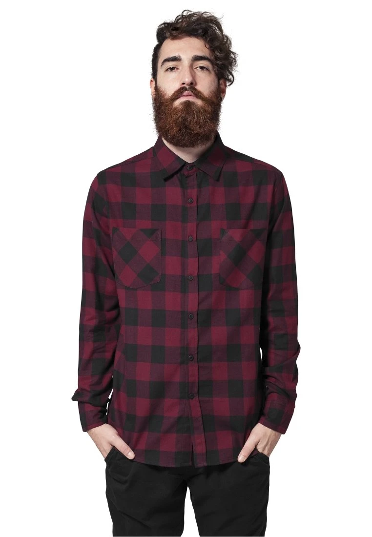 URBAN CLASSICS Checked - Chemise - Black/Burgundy 3 URBAN CLASSICS Checked - Chemise - Black/Burgundy