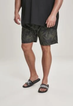 URBAN CLASSICS Pattern - Short De Bain - Palm/Olive