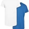 URBAN CLASSICS Pre-Pack Long Shaped Turnup 2-Pack - T-Shirt Basique - White Sporty Blue -Tenue Sport Homme Magasin 615c9f37fda64d689208f8ab60b12d17