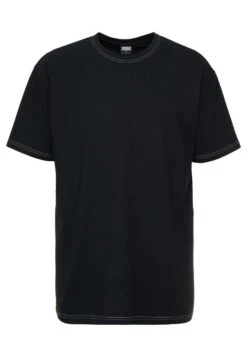 URBAN CLASSICS Heavy Oversized Contrast Stitch Tee - T-Shirt Basique - Black -Tenue Sport Homme Magasin 6fb18fa1edc34facb60abd4c32f8a451