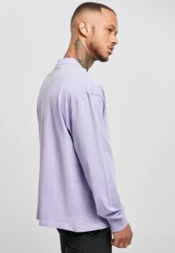 URBAN CLASSICS Pigment Dyed Pocket Longsleeve - T-Shirt À Manches Longues - Lavender -Tenue Sport Homme Magasin 75310b91e8f74cb895c5d3af688b6d57