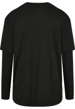 URBAN CLASSICS Oversized Shaped Double Layer Tee - T-Shirt À Manches Longues - Black/Black -Tenue Sport Homme Magasin 753a2eab83414a60a5a50b039bb3e414