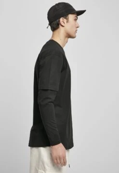 URBAN CLASSICS Oversized Shaped Double Layer Tee - T-Shirt À Manches Longues - Black/Black -Tenue Sport Homme Magasin 7cd22bf6f4d64576873e38f5aa12fa72