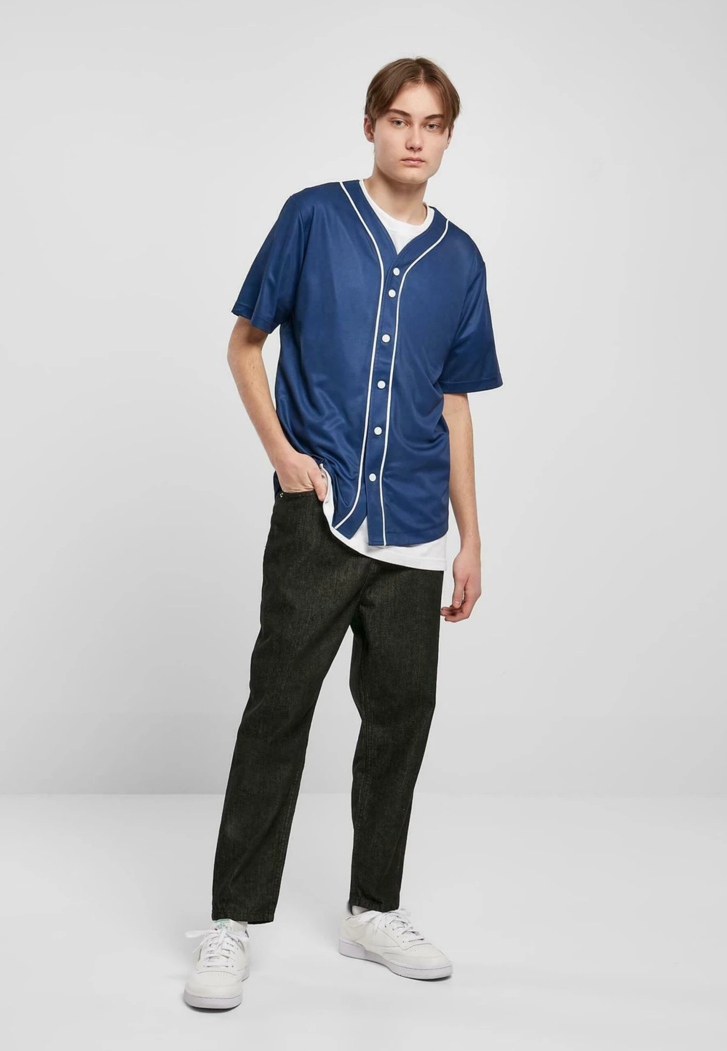 URBAN CLASSICS Baseball - Chemise - Spaceblue White 4 URBAN CLASSICS Baseball - Chemise - Spaceblue White – Image 2