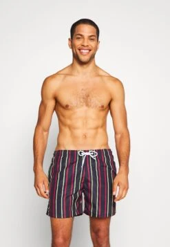 URBAN CLASSICS Stripe Swim - Short De Bain - Midnight/Navy