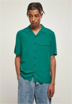 URBAN CLASSICS Viscose Camp Shirt - Chemise - Green