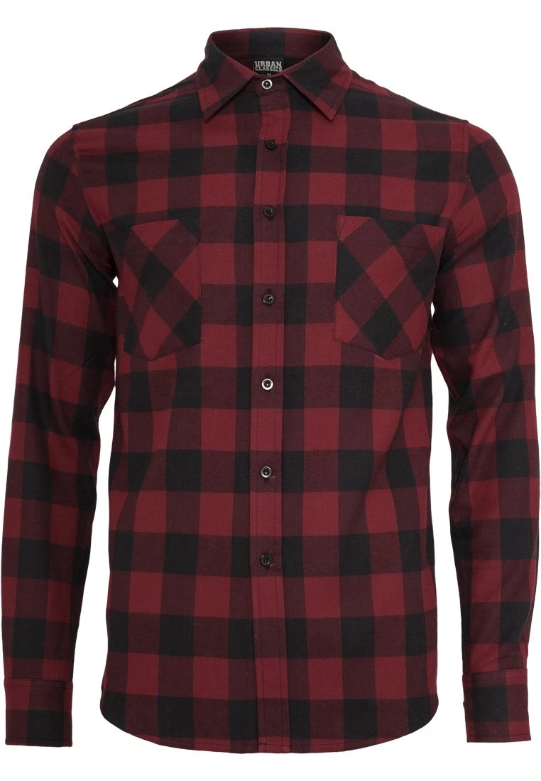 URBAN CLASSICS Checked - Chemise - Black/Burgundy 5 URBAN CLASSICS Checked - Chemise - Black/Burgundy – Image 3