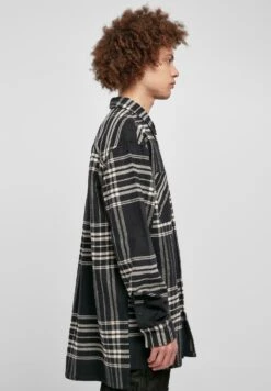 URBAN CLASSICS Long Oversized Checked Summit - Chemise - Black -Tenue Sport Homme Magasin c230b77fbbd948fb8522f6bae93a8734