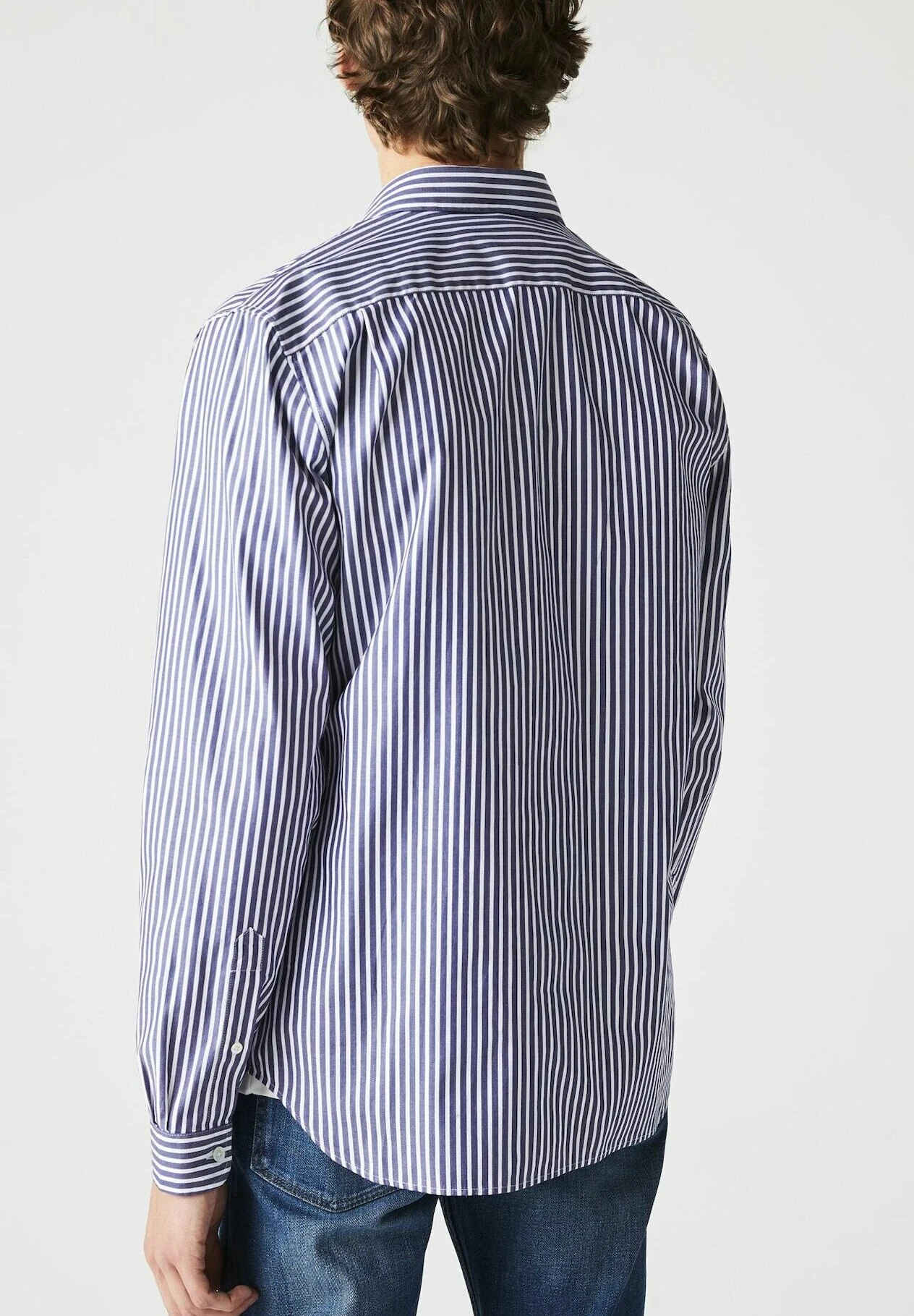 Lacoste Chemise - Blanc / Bleu Marine 5 Lacoste Chemise - Blanc / Bleu Marine – Image 3