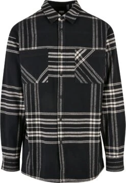 URBAN CLASSICS Long Oversized Checked Summit - Chemise - Black -Tenue Sport Homme Magasin d9e1840db01749deb5225d7335956d54