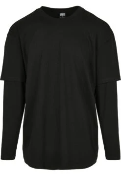 URBAN CLASSICS Oversized Shaped Double Layer Tee - T-Shirt À Manches Longues - Black/Black -Tenue Sport Homme Magasin e1c8089ec7de4fd1bb8a0d7e5c5e91cc