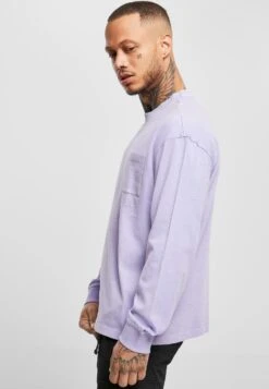URBAN CLASSICS Pigment Dyed Pocket Longsleeve - T-Shirt À Manches Longues - Lavender -Tenue Sport Homme Magasin e1f5eedd343d4d18b7b466c78fc4dca2