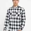 URBAN CLASSICS Checked - Chemise - Black/White -Tenue Sport Homme Magasin e91249b63fe04331ba8c2a1ace74bff0