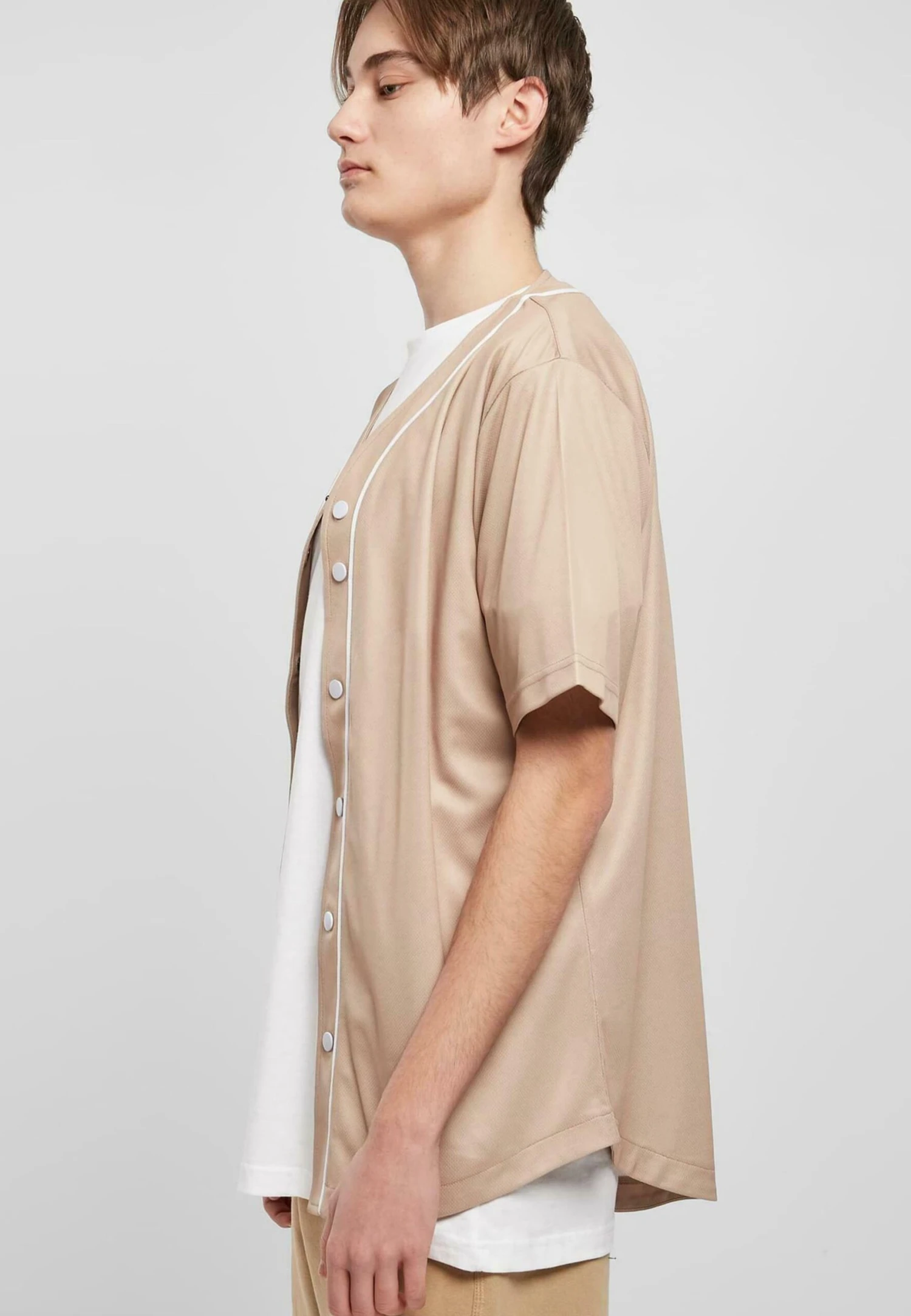 URBAN CLASSICS Baseball - Chemise - Unionbeige White 5 URBAN CLASSICS Baseball - Chemise - Unionbeige White – Image 3