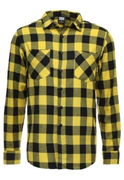 URBAN CLASSICS Checked - Chemise - Yellow -Tenue Sport Homme Magasin f5d677bb47cb4feaa65a544cfe083768